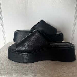 Chic Black Platform Slides - Vagabond Courtney Sandals